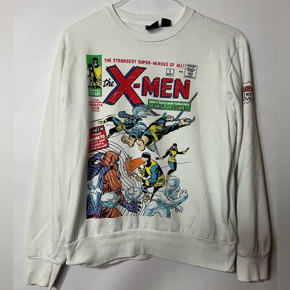 Marvel X-Men Comic Print Crewneck Sweater Classic Issue #1 Cover Size Small